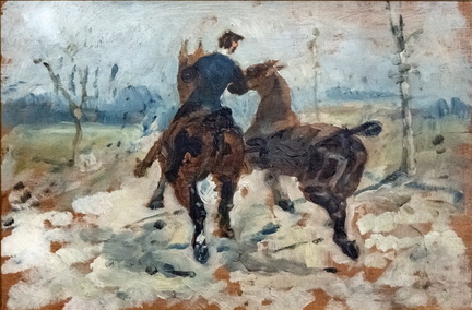 Deux chevaux menés en main